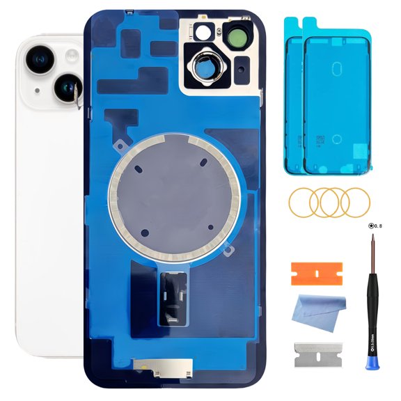 OEM Back Glass Replacement for iPhone 14 Plus Waterproof Rear Panel with Pre-Installed Camera Lens & Repair Tool Kit (Starlight)
