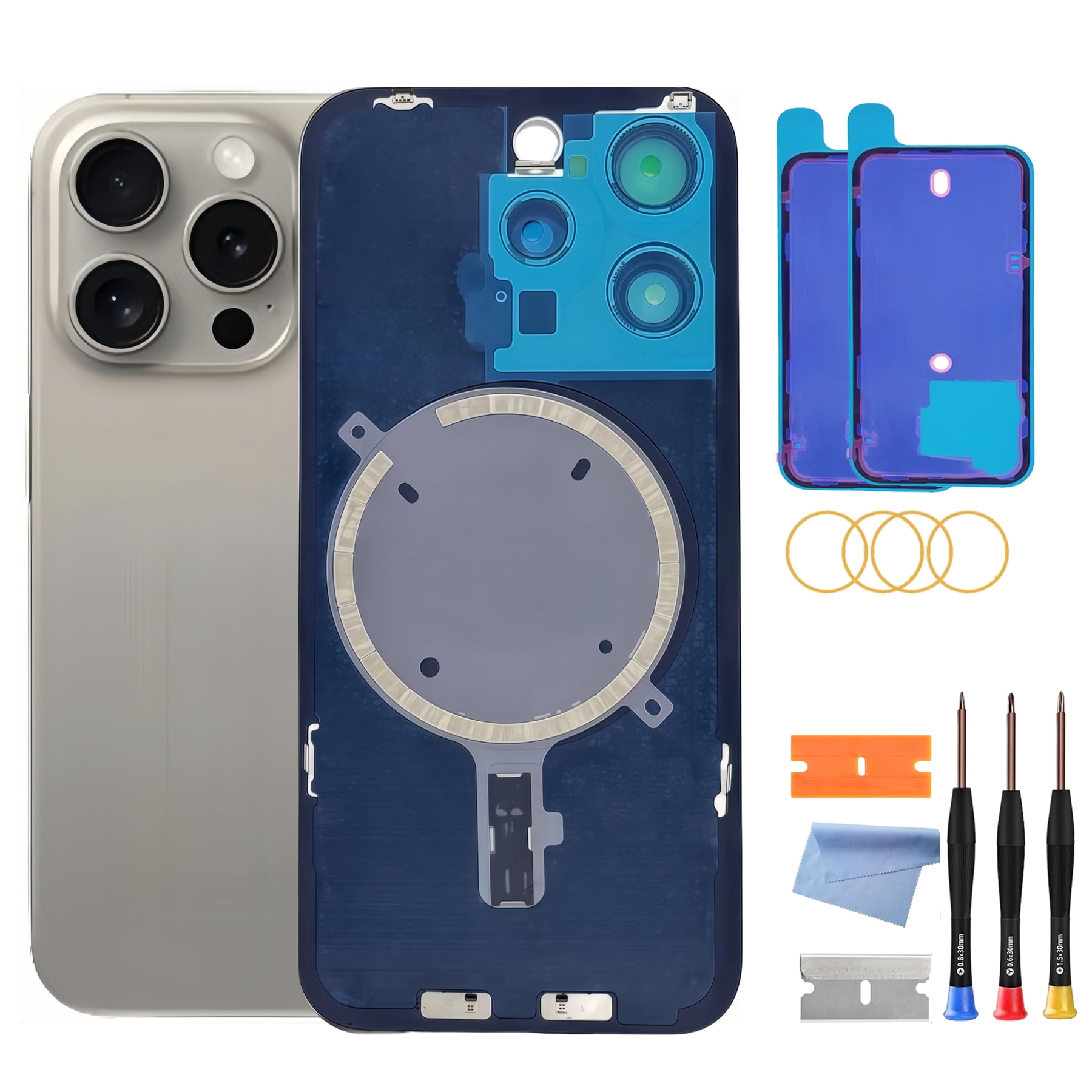 OEM Back Glass Replacement for iPhone 15 Pro (6.1-Inch) – Metal Camera ...