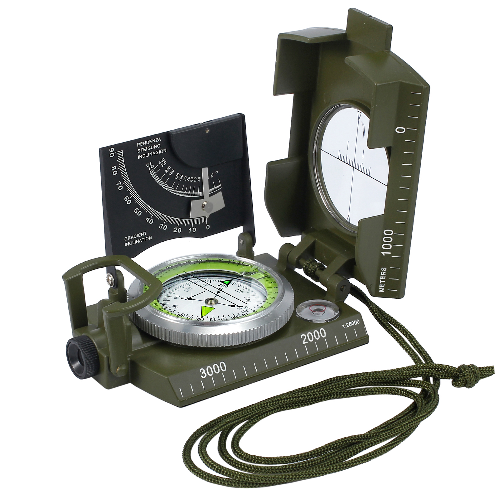 OEM Compass with Waterproof Multifunctional Metal Army Green Style for Camping, Hiking, Adventure, Positioning, Mapping - image 1 of 13