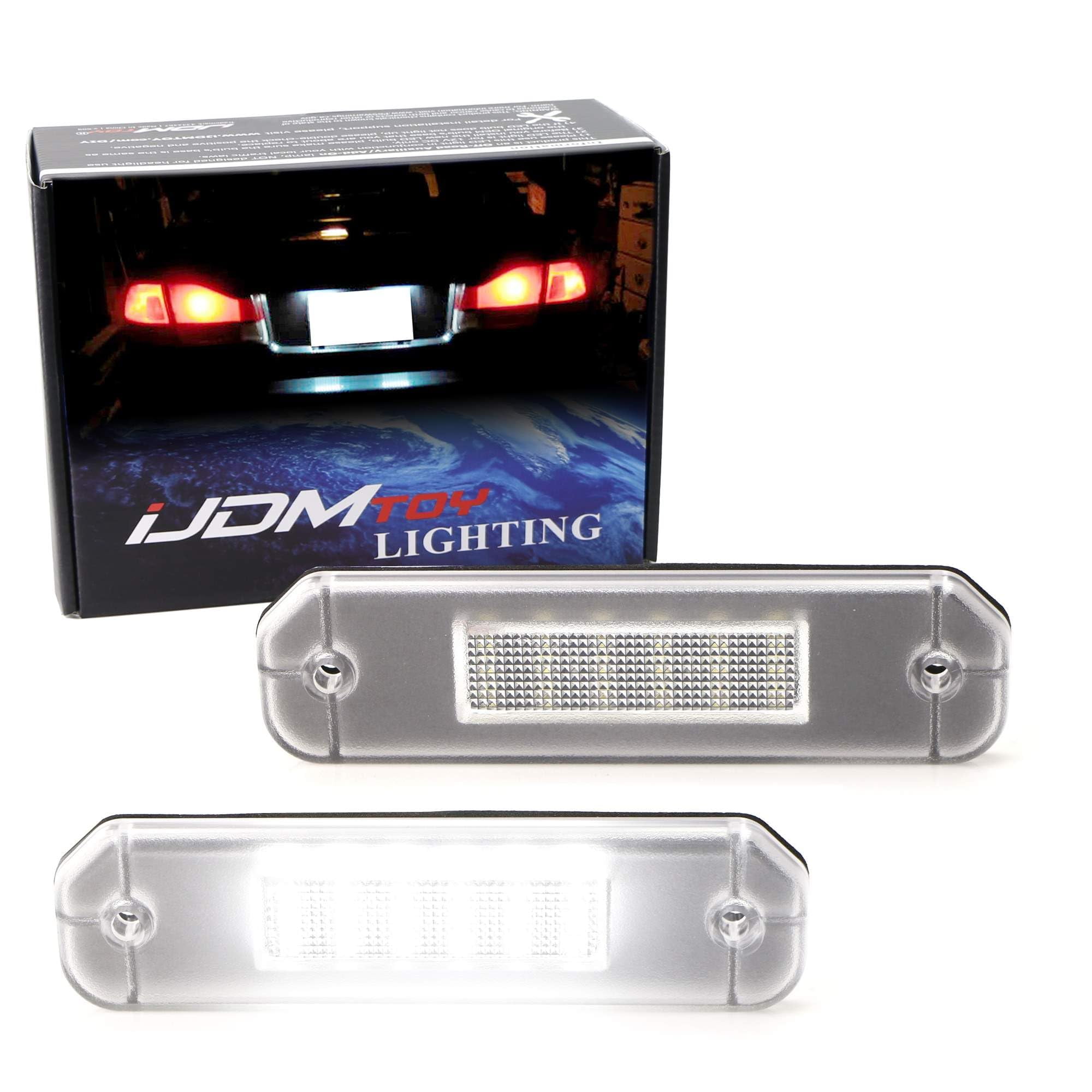 OEM-Fit 18-SMD Full LED License Plate Light Assembly For Honda 1996-2000 Gen6 Civic Coupe, 1993-1997 Del Sol Hatchback, Replace OEM Incandescent Lamps