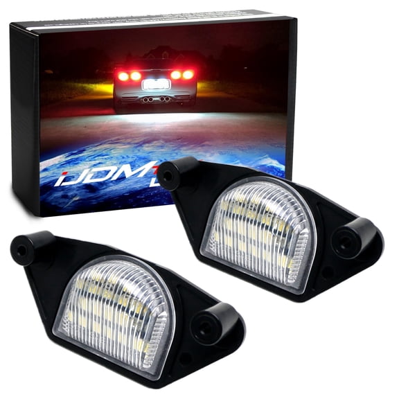 OEM-Fit 18-SMD Full LED License Plate Light Kit For Chevrolet 1984-2013 Corvette, 2000-2005 Impala, 1982-1996 S10, etc, Replace OEM Incandescent Lamps