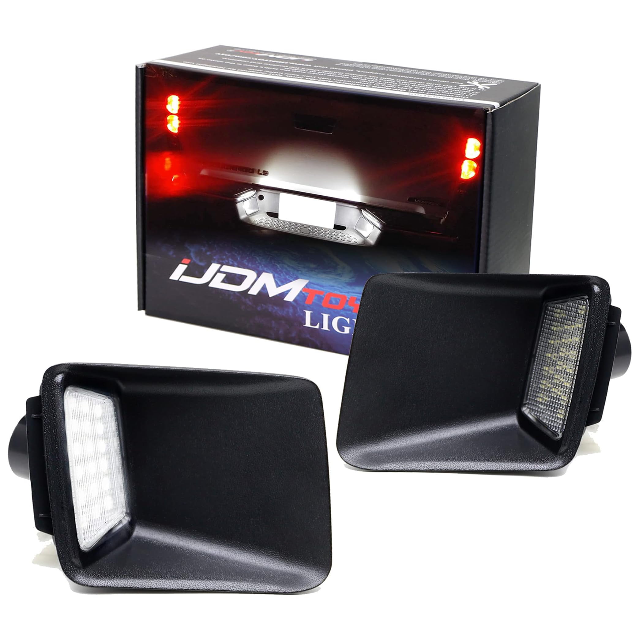 OEM-Fit 3W Full LED License Plate Light Assembly Kit For Chevy 2004-2012 Colorado GMC Canyon Pickup Truck, Powered by 21-SMD Xenon White LED Diodes