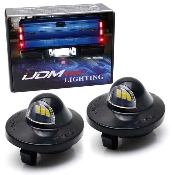 OEM-Fit 3W Full LED License Plate Light Assembly Kit For Ford F150 Ranger Raptor Explorer Sport Trac, Powered by 3pcs Xenon White LED Diodes