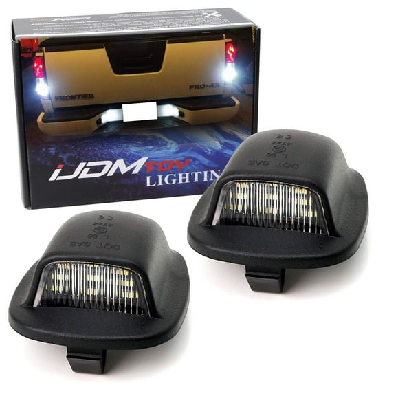 OEM-Fit 3W Full LED License Plate Light Kit For 1st Gen Nissan Xterra Frontier Navara, Powered by 12-SMD Xenon White LED Diodes