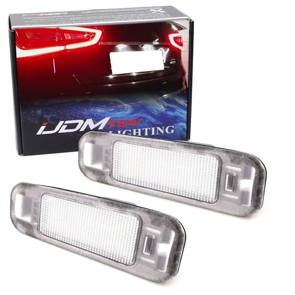 OEM-Fit 3W Full LED License Plate Light Kit For 2006-2011 Kia Rio Rio5, Powered By 18-Piece Xenon White LED Diodes