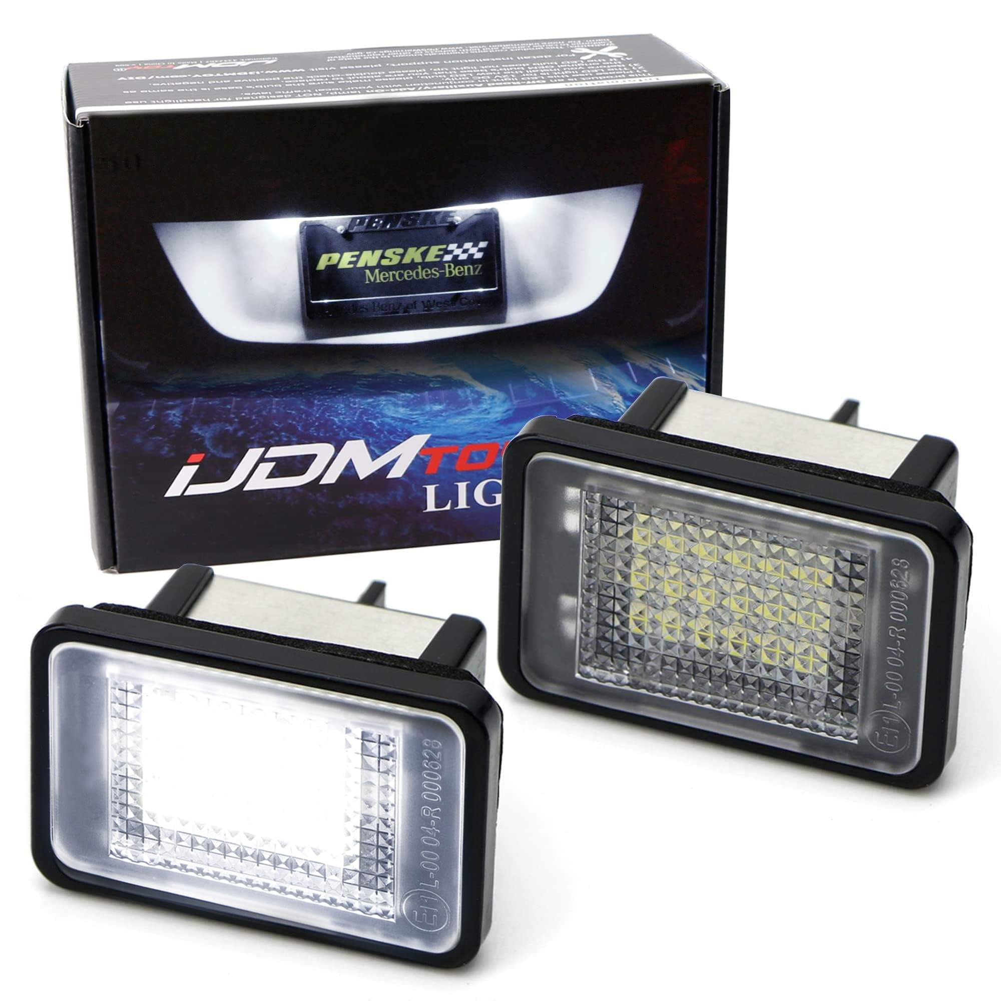 Xenon White LED License Plate Lights For Mercedes GLK350 (2010-2012) - Error-Free, Plug & Play, Super Bright