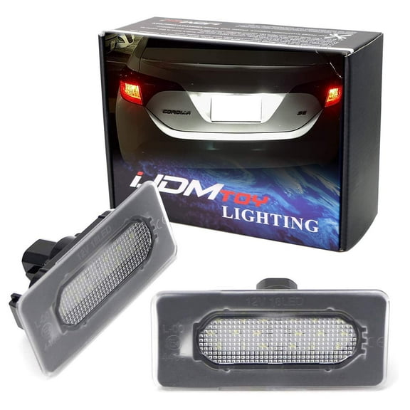 OEM-Fit 3W Full LED License Plate Light Kit For 2014-2018 Toyota Corolla, Powered by 18-SMD Xenon White LED