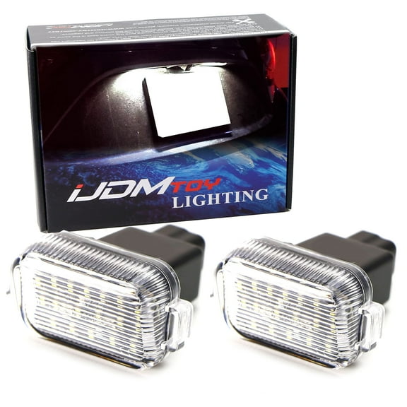 OEM-Fit 3W Full LED License Plate Light Kit For 2014-2020 Mazda 6, 2014-2018 Mazda 3 Hatchback 5-Door, Powered by 18-SMD Xenon White LED Diodes