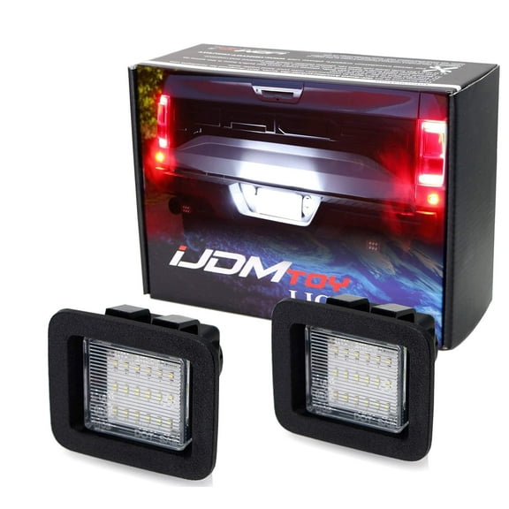 OEM-Fit 3W Full LED License Plate Light Kit For 2015-2020 Ford F150, 17-20 Ford Raptor, Powered by 18-SMD Xenon White LED