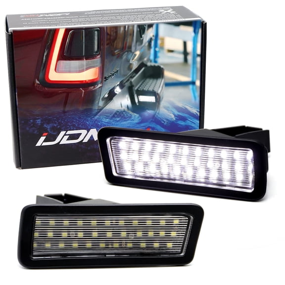 OEM-Fit 3W Full LED License Plate Light Kit For 2019-up Dodge RAM 1500, Powered By 18-Piece Xenon White LED Diodes