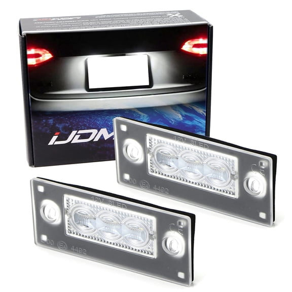 OEM-Fit 3W Full LED License Plate Light Kit For Audi 1999-2001 A4 S4 Avant Hatchback ONLY, Powered by 3-Piece Xenon White LED & Can-Bus Error Free