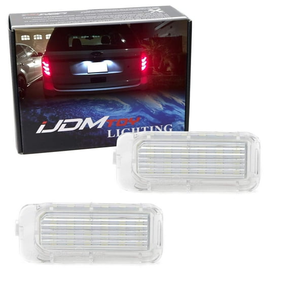 OEM-Fit 3W Full LED License Plate Light Kit For Ford Explorer Escape Fusion Fiesta, Powered by 18-SMD Xenon White LED
