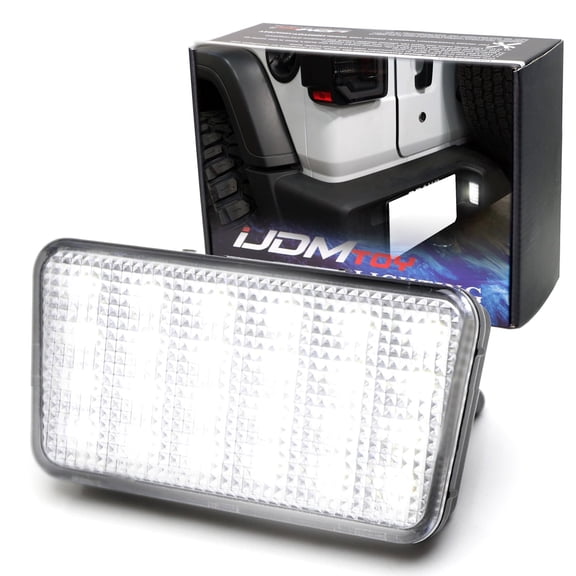 OEM-Fit 3W Full LED License Plate Light Kit For Jeep 2018-up Wrangler JL JLU, Powered by 18-SMD Xenon White LED Diodes