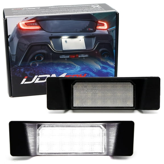 OEM-Fit 3W Full LED License Plate Light Kit For Subaru 2022-up BRZ, For Toyota 2022-up GR86, Powered By 18-Piece Xenon White LED Diodes