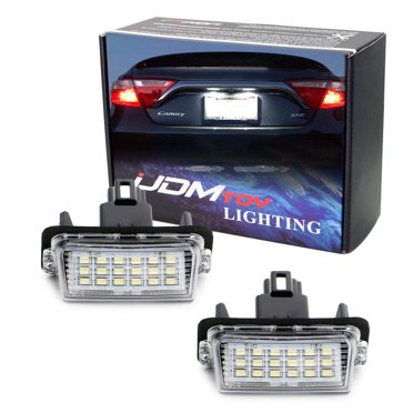 2x LED License Plate Lights For Toyota Camry, Highlander, Prius C – 6000K White, Error-Free