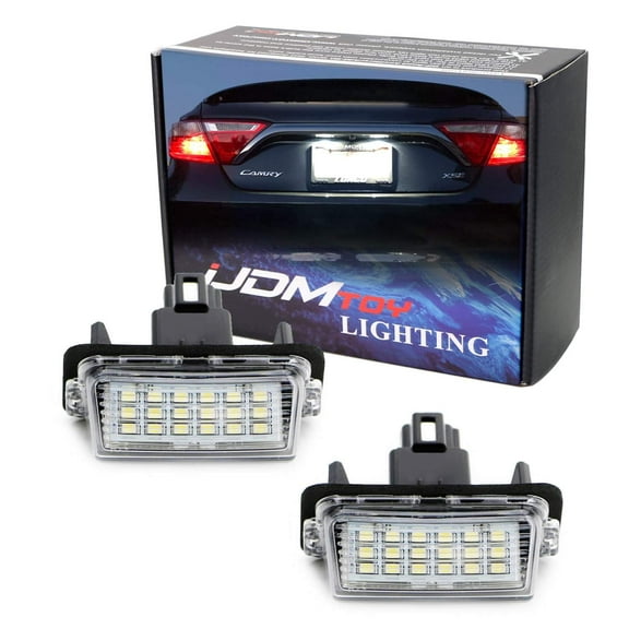 OEM-Fit 3W Full LED License Plate Light Kit For Toyota Camry Highlander Prius C Avalon Yaris, Powered by 18-SMD Xenon White LED