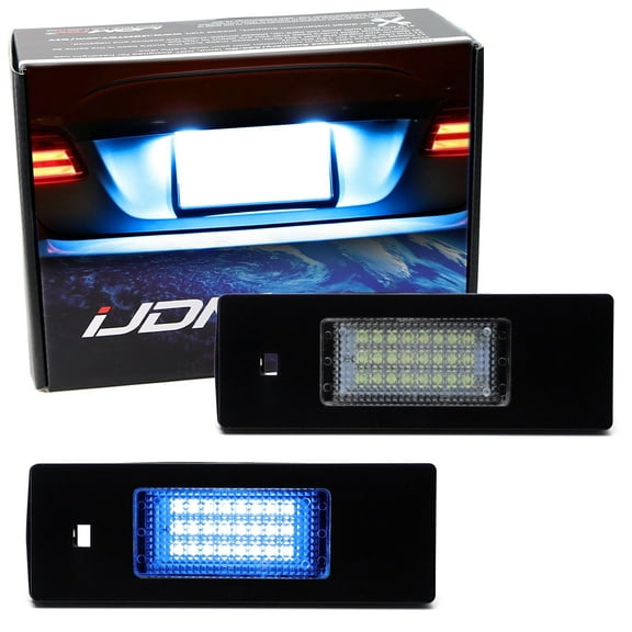 OEM-Fit 3W Full LED License Plate Light Kit For MINI Cooper R55 R60 R61 (2007-11 Clubman, 2011-16 Countryman, 2013-16 Paceman), Powered by 18-SMD Ice Blue Aqua LED Diodes