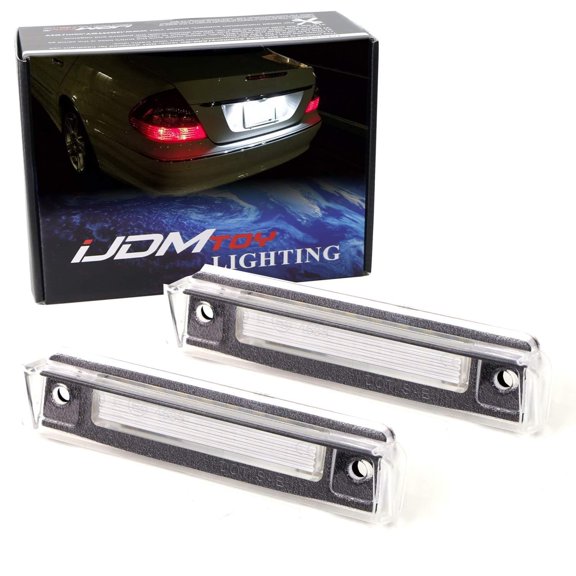 OEM-Fit 3W Full LED License Plate Light Kit For Mercedes R129 SL-Class, S124 W124 E-Class, CAN-buss Error Free, Powered By 18-Piece Xenon White LED Diodes