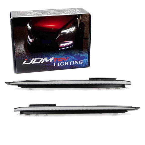 OEM-Fit White/Amber Sequential Switchback LED Daytime Running Light Kit For 2018-up Mazda6 LCI, White LED DRL, Amber Dynamic Blink Turn Signal