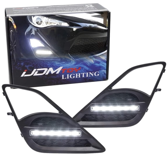 LED Fog Lamp Kit with Bezel Fit For 2013-2016 Scion FR-S FRS Bright 6-LED High Power LED Daytime Running Lights DRL Kit