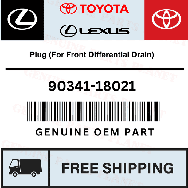 OEM GENUINE TOYOTA & LEXUS 1984-2005 Plug (For Front Differential Drain) - 90341-18021