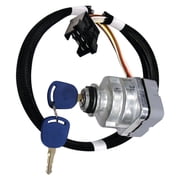 OEM Grade 12V Ignition Switch with Keys Compatible with Ford New Holland 5640 6640 7740 7840 8240 8340 T6020 T6030 T7040 TM130 TS100 4-Position 6-Terminal Replaces F0NN11N501AA 87561528