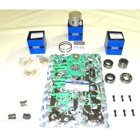 OEM Grade Powerhead Rebuild Kit Compatible with Johnson Evinrude 60-75HP 3-Cyl Looper 2-Stroke Outboard 3.000" Bore Pistons Rings Gasket Marine Engine 1976-1988 OEM Grade Standard Size