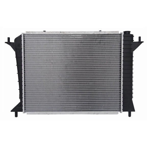 OEM Grade Radiator Compatible with 1994-1997 Ford Thunderbird Mercury Cougar 3.8L V6 Crossflow 26mm Aluminum Core Plastic Tanks Plated TOC 1 Row New Replaces F4SH8005CA F4SZ8005B
