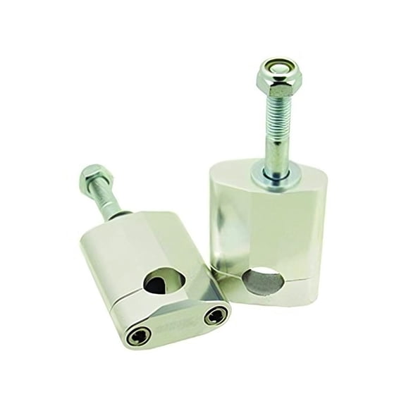 OEM Grade Tall Handlebar Mount Riser Clamp Compatible with Outlaw Racing 12201 OR-12201 7/8 Standard 22mm CNC Billet Aluminum Silver Universal Motorcycle ATV