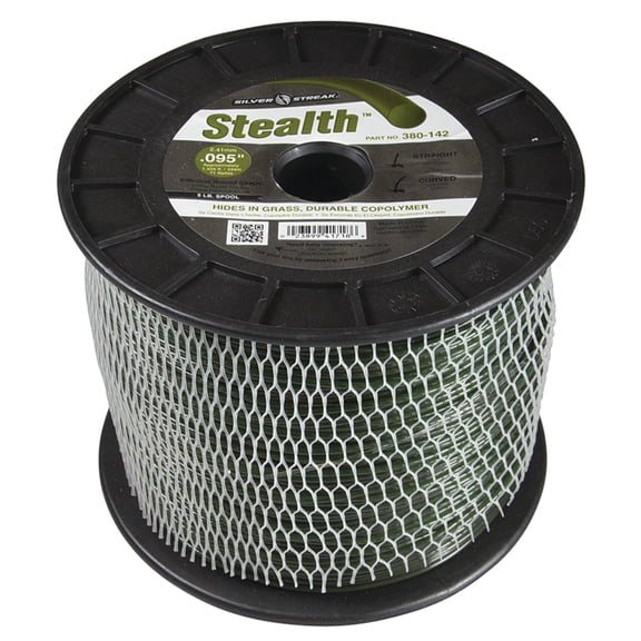 OEM Grade Trimmer Line Compatible with Echo Stihl Husqvarna Ryobi String Trimmer Weed Eater Edger Lawn Care Stealth 0.095 In Diameter Round Green Co-Polymer 5 Lb Branded Spool 1425 Ft