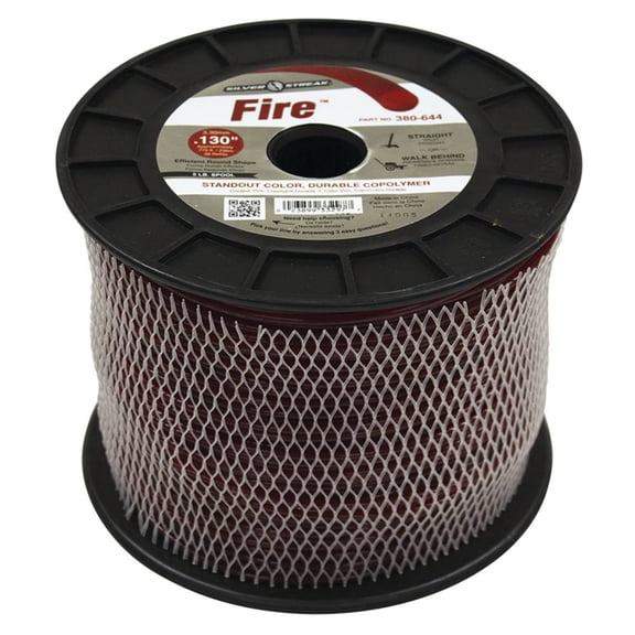 OEM Grade Trimmer Line Compatible with Echo Stihl Husqvarna Ryobi String Trimmer Weed Eater Edger Lawn Care Yard Fire 0.130 In Diameter Round Red Co-Polymer 5 Lb Branded Spool 775 Ft