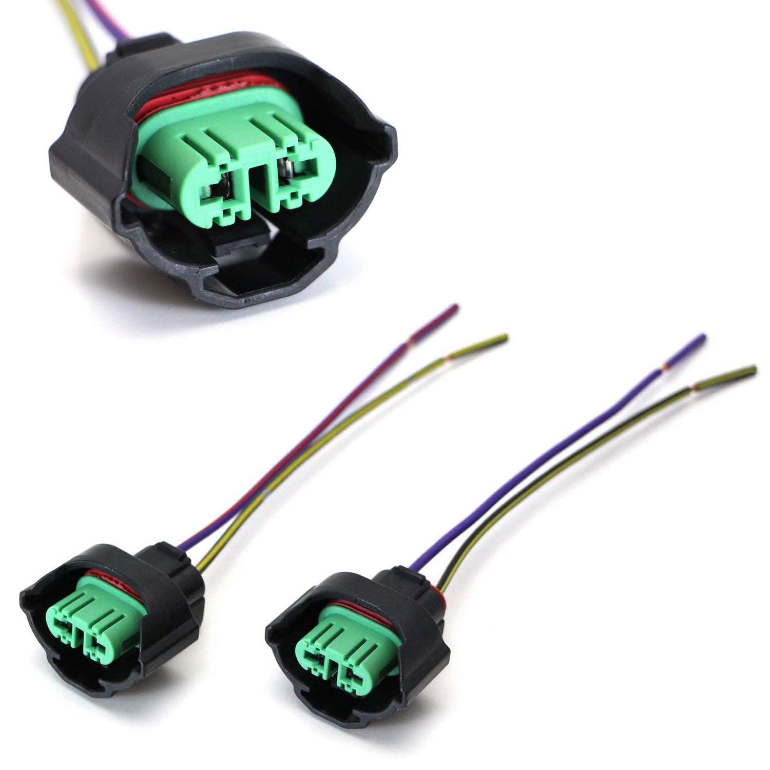 2Pcs H11 H8 Female Connector Adapter Harness - Fog Light DRL Wiring Socket Plug