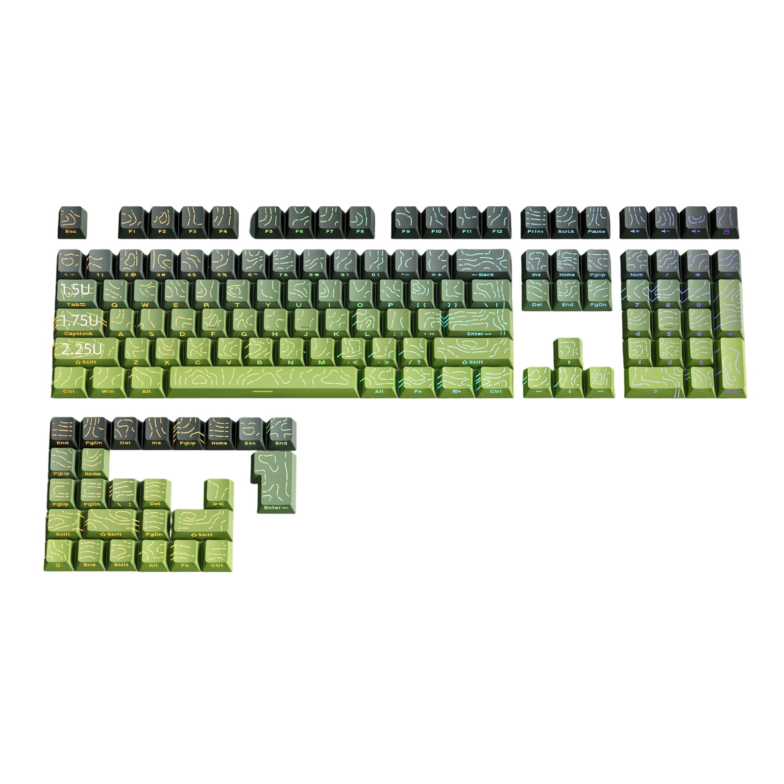 OEM Height Keycaps Contouring Lines Side Printing Mechanical Keyboards Color Optional