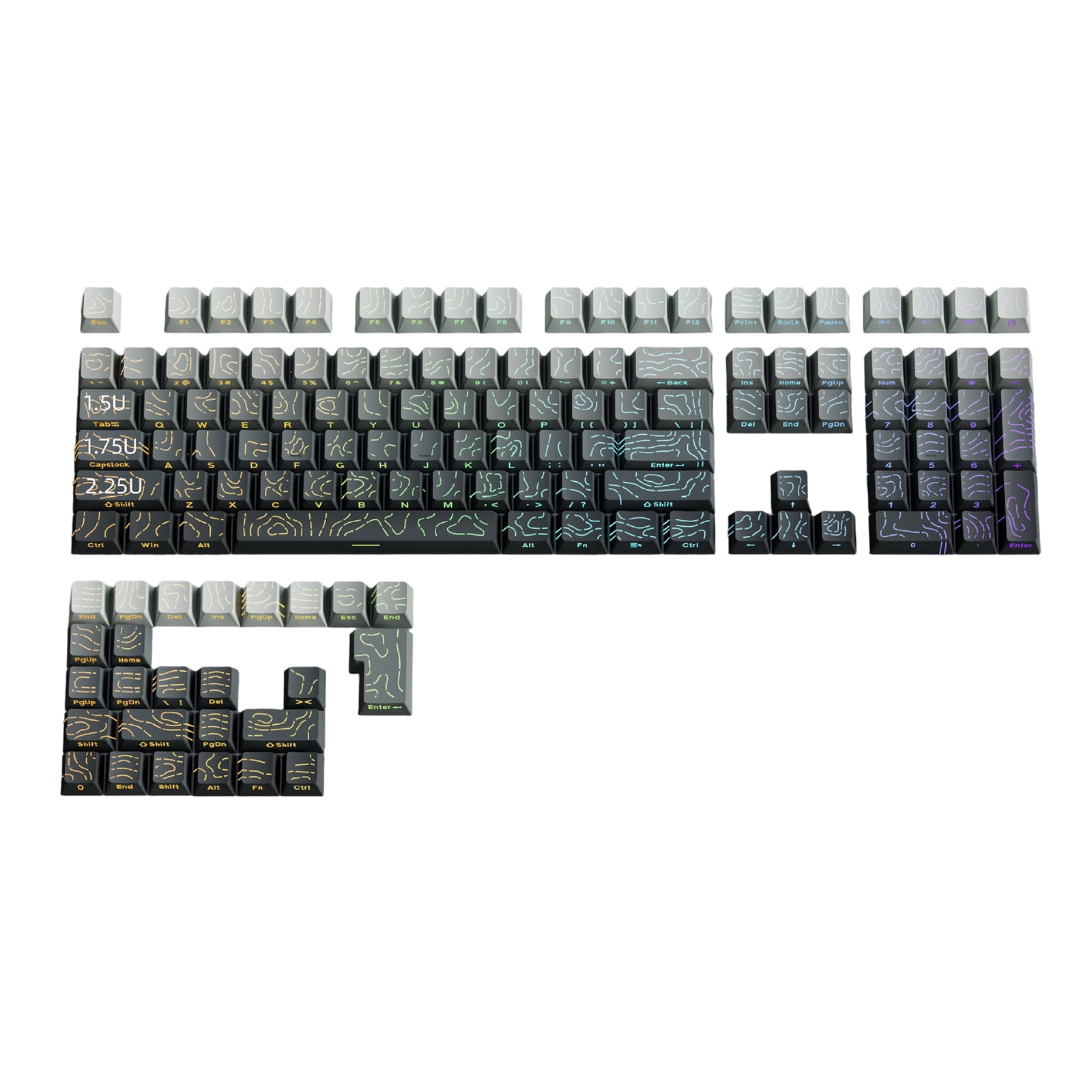 OEM Height Keycaps Contouring Lines Side Printing Mechanical Keyboards Color Optional