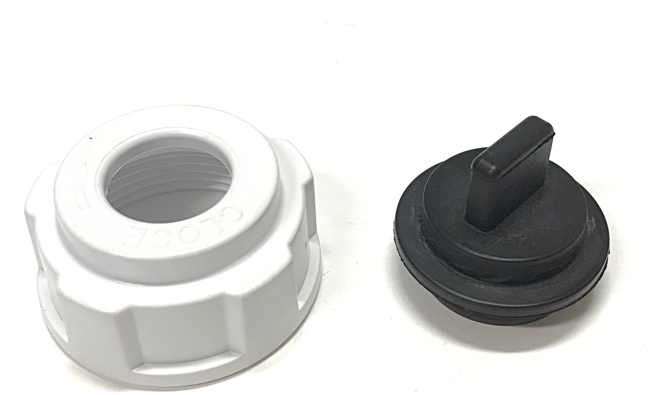 OEM Hisense Dehumidifier Drain Cover & Black Rubber Stopper Set Originally Shipped With DH7019KP1WG, DH10019TP1WG