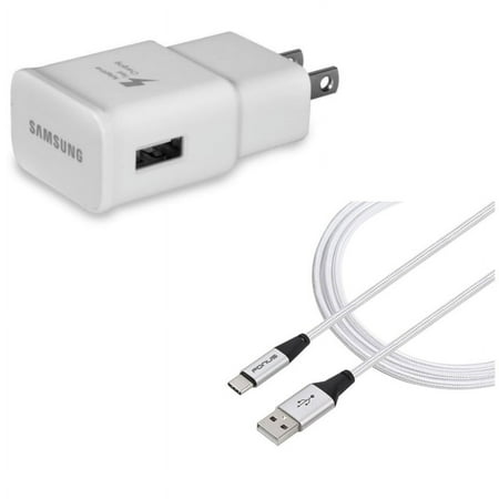 OEM Home Charger + 10ft USB Cable for Motorola One 5G Ace Phone - Adaptive Fast USB Power Adapter and Type-C Charger Cord Power Wire Combo for Motorola One 5G Ace (2021)