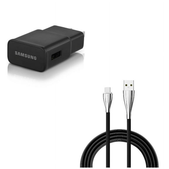 OEM Home Charger & 10ft USB Cable for Samsung Galaxy S22,Ultra,S21,Ultra,S20 Ultra,Plus,Fan Edition,FE 5G - Adaptive Fast USB Power + Type-C Charger Cord Power Combo