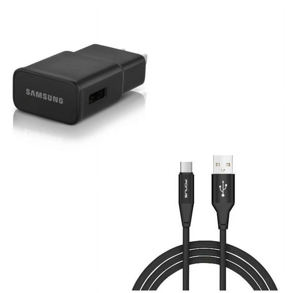 OEM Home Charger + 6ft USB Cable for Samsung Galaxy Z Fold4/Fold 3 5G/Flip4 Phones - Adaptive Fast USB Power Adapter and Type-C Charger Cord Power Wire Combo