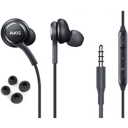 OEM InEar Earbuds Stereo Headphones for Acer Liquid Z6 Plus Plus Cable - Designed by AKG - with Microphone and Volume Buttons (Black)