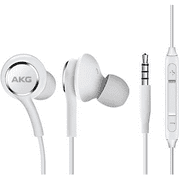 OEM InEar Earbuds Stereo Headphones for Acer Liquid Zest Plus Plus Cable - Designed by AKG - with Microphone and Volume Buttons (White)