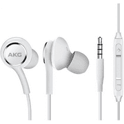 OEM InEar Earbuds Stereo Headphones for Infinix Smart 2 Plus Cable - Designed by AKG - with Microphone and Volume Buttons (White)