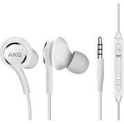 OEM InEar Earbuds Stereo Headphones for Plum Ram Plus Plus Cable - Designed by AKG - with Microphone and Volume Buttons (White)