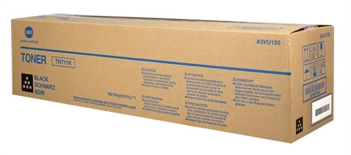 OEM Konica Minolta TN711K (A3VU130) Toner Cartridge, BLACK, 47.2K YIELD - for use in Konica Minolta BIZHUB C654 printer, BIZHUB C654E printer, BIZHUB C754 printer, BIZHUB C754E
