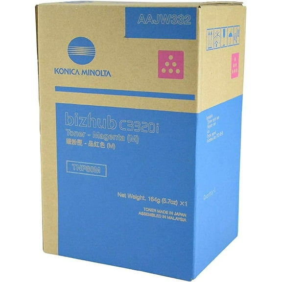 OEM Konica Minolta TNP80M,AAJW332, Magenta Toner, 9,000 Pages, BIZHUB C3301I, BIZHUB C3320I