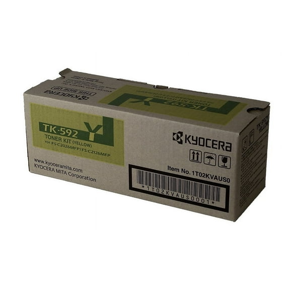 OEM Kyocera Mita TK-592Y (1T02KVAUS0) Toner Cartridge, YELLOW, 5K YIELD