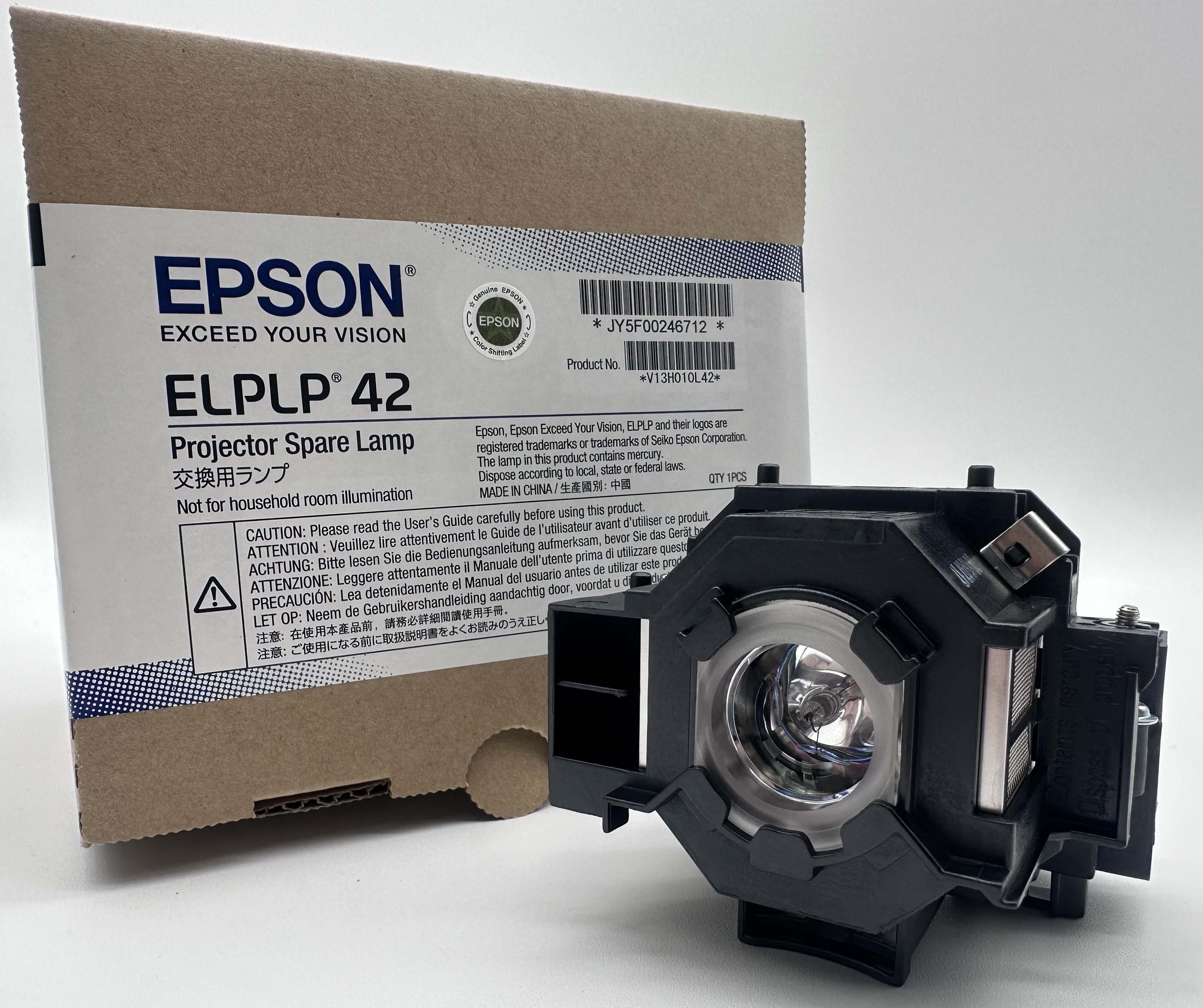 OEM Lamp & Housing for the Epson Powerlite 400W Projector - 1 Year Jaspertronics Full Support Warranty! - image 1 of 7
