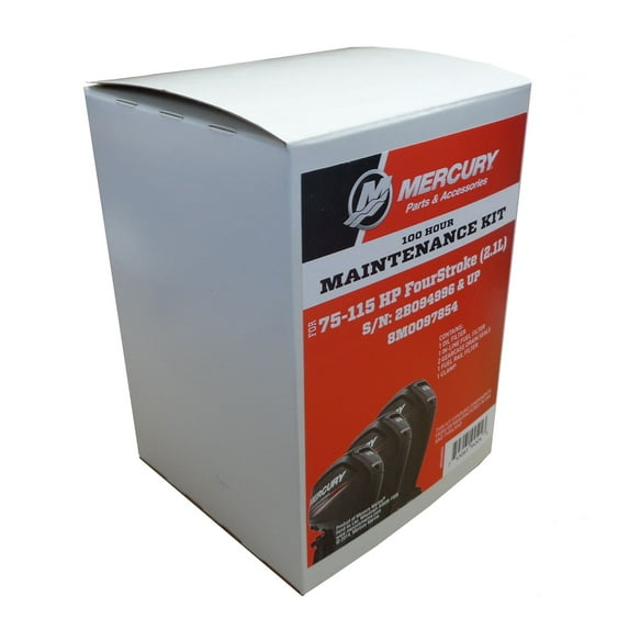 OEM Mercury 100 Hr Maintenance Kit - 75-115HP FourStroke 2.1L Outboard 8M0097854