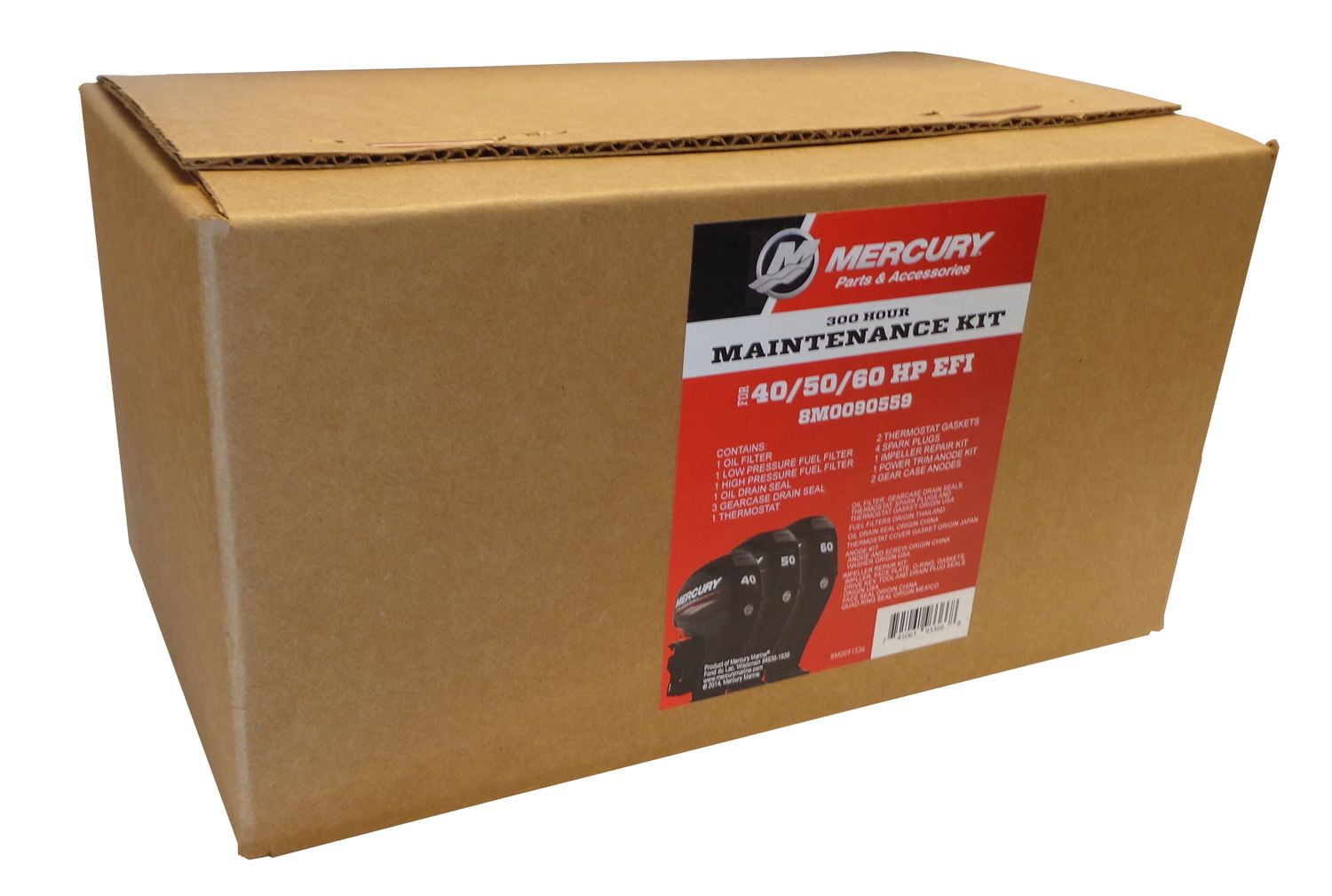 OEM Mercury 300 Hour Maintenance Kit for 40, 50, 60 HP EFI Outboards 8M0090559