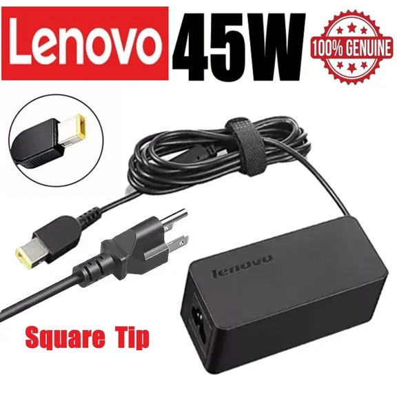 Pre-Owned OEM Original Lenovo ADLX45DLC2A 45W ThinkPad Laptop Charger Square Tip 20V 2.25A