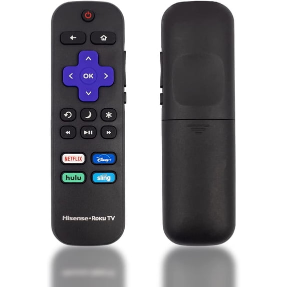 OEM Original Remote Control for Roku TV No Pairing Includes Volume Control Buttons & Netflix Disney+ and hulu Hot Keys (Hisense HU-RCRUS-22)